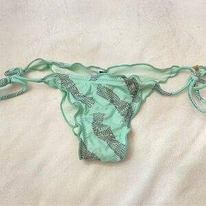 New! Vix PASSARO ripple Mint Black Patterned Bikini Bottom 1190